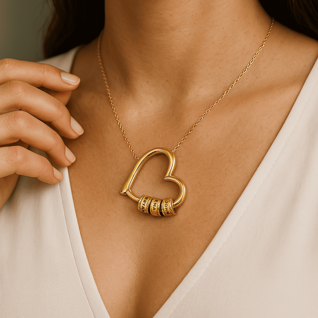 El Corazón de la Familia™ | Collar con Diseño Familiar de Acero Inoxidable