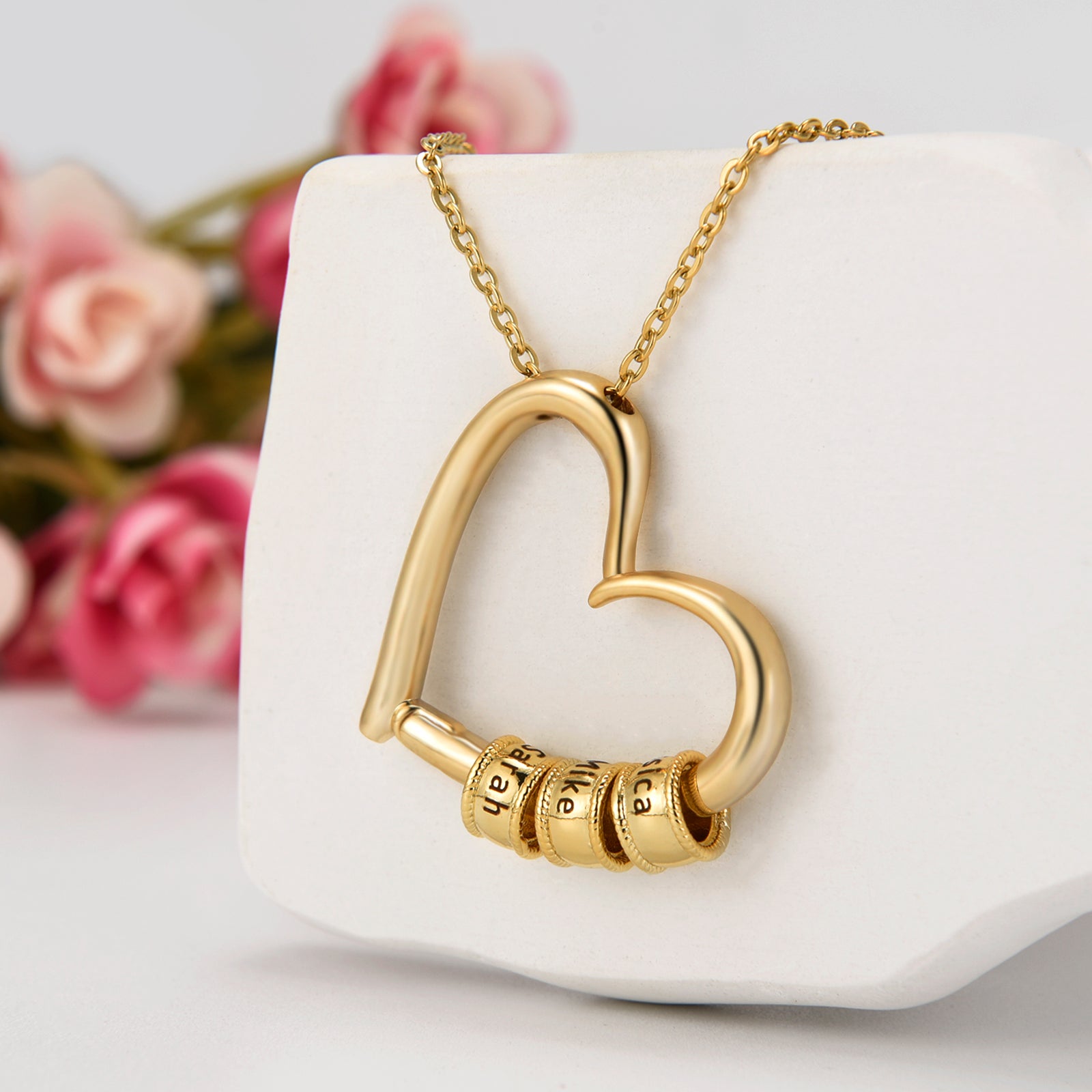 El Corazón de la Familia™ | Collar con Diseño Familiar de Acero Inoxidable
