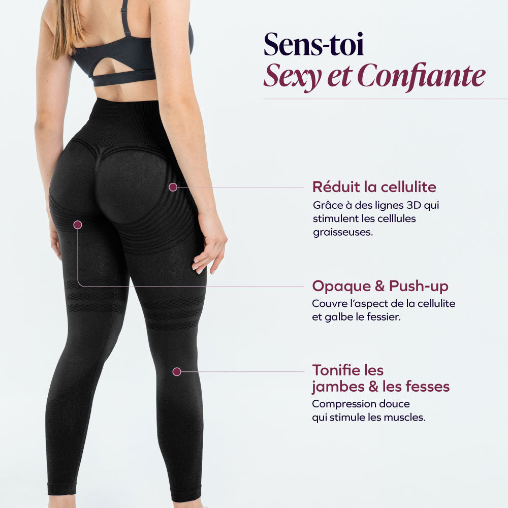 3D Fit™ | Leggings Negros con Efecto Moldeador