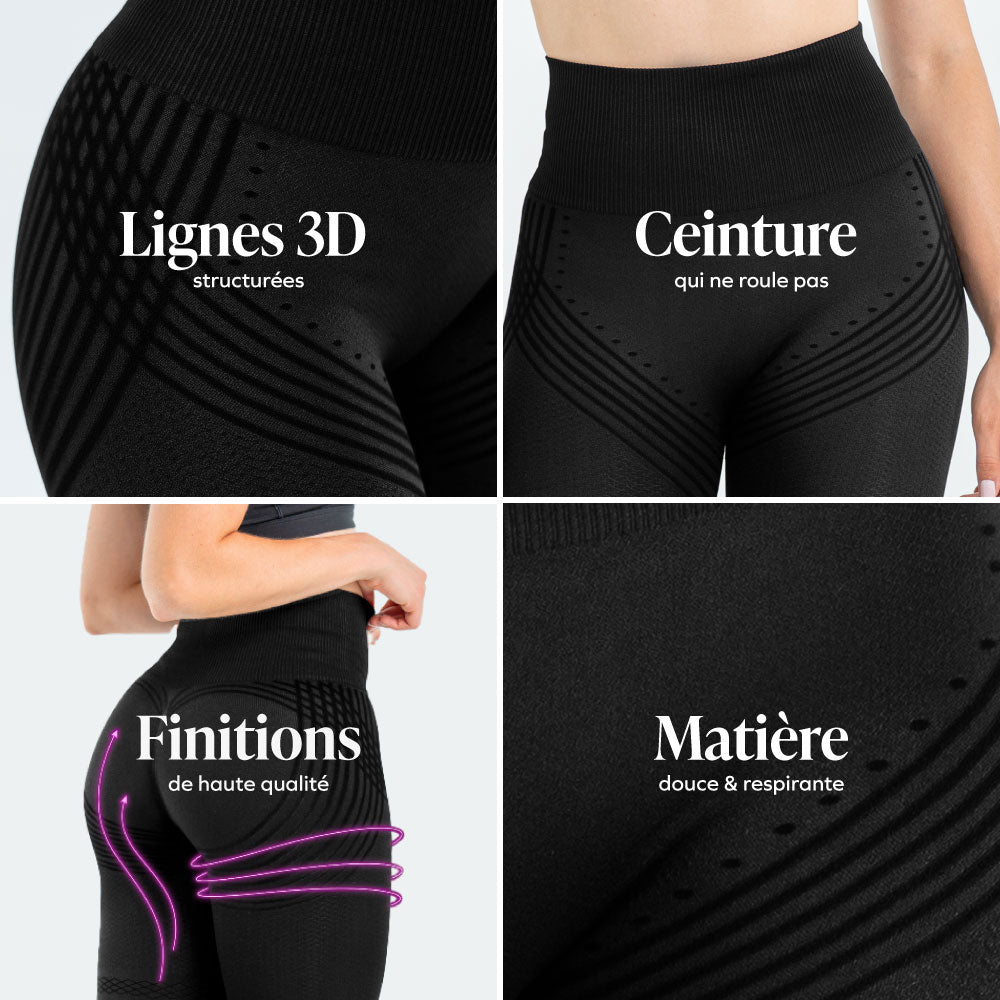 3D Fit™ | Leggings Negros con Efecto Moldeador