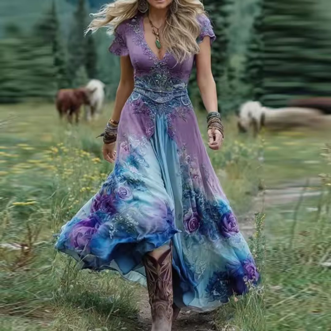 Paula™ | Vestido Floral Fluido a Medida