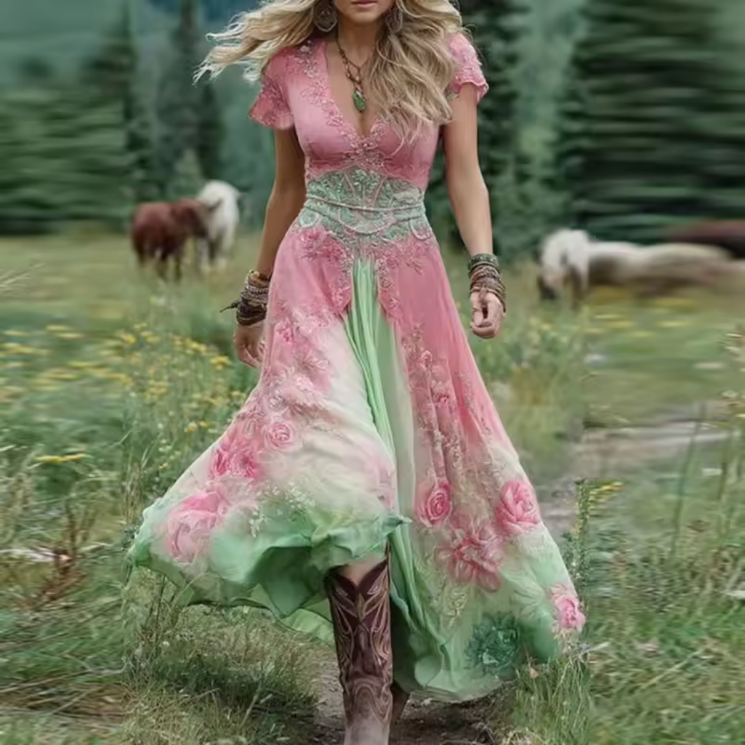 Paula™ | Vestido Floral Fluido a Medida