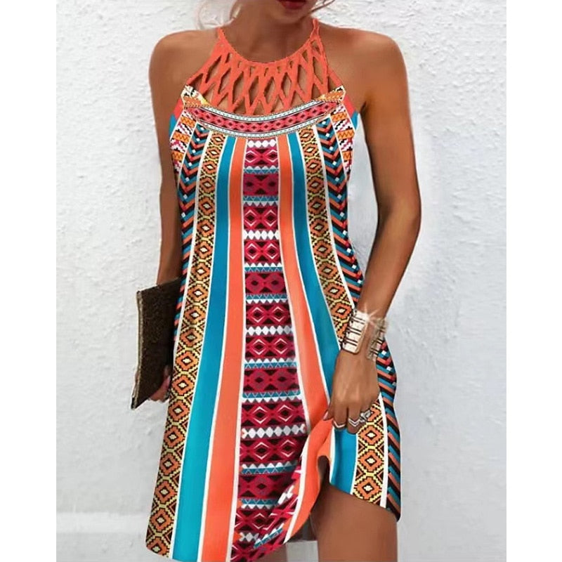 Tanzania™ - Vestido estampado con corchetes