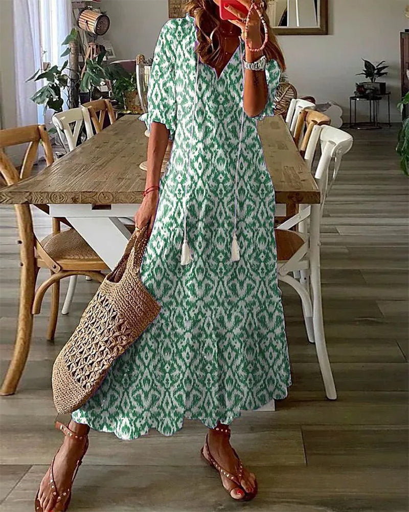 Ava - Elegante Vestido Boho con Cobertura Abdominal