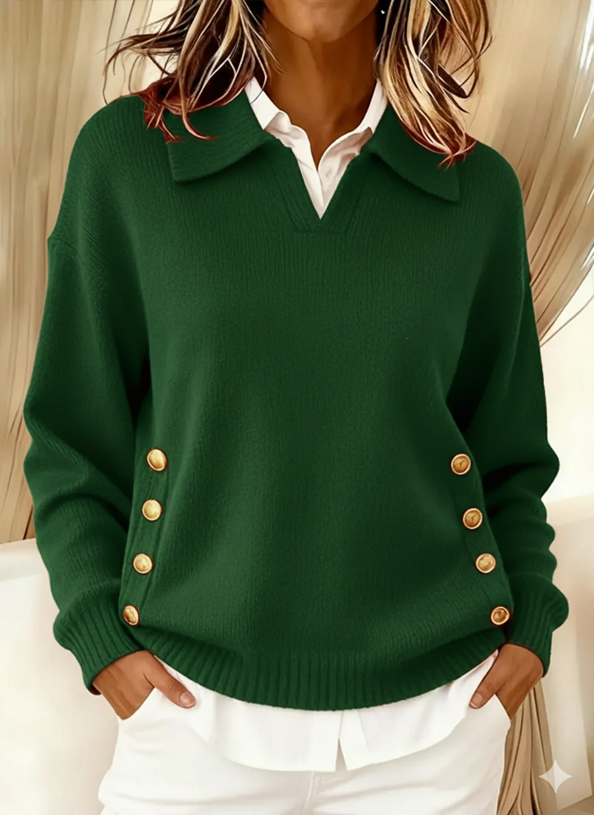 Valentina - Suéter con Cuello Polo y Botones - vista 7