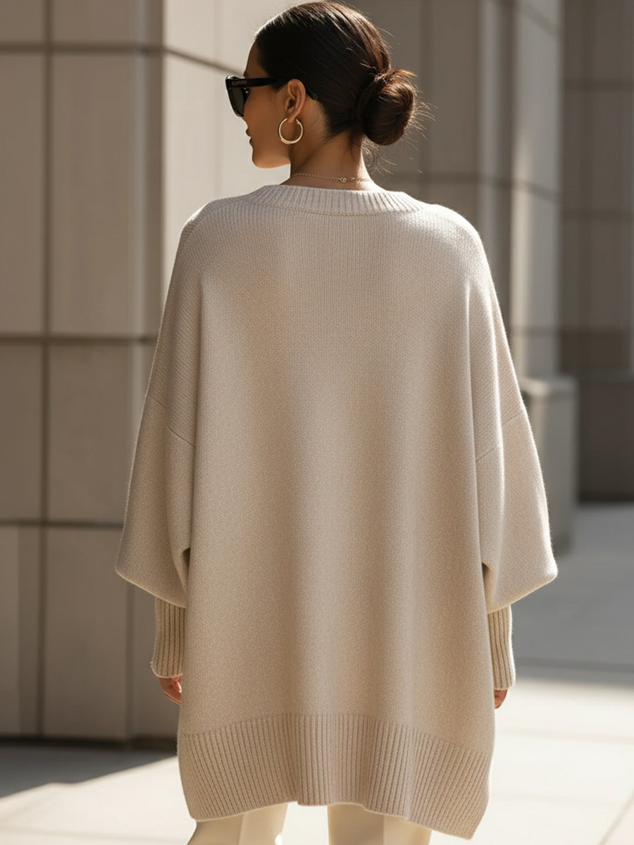 Julia - Suéter Oversize Drapeado con Cuello Ancho - vista 8