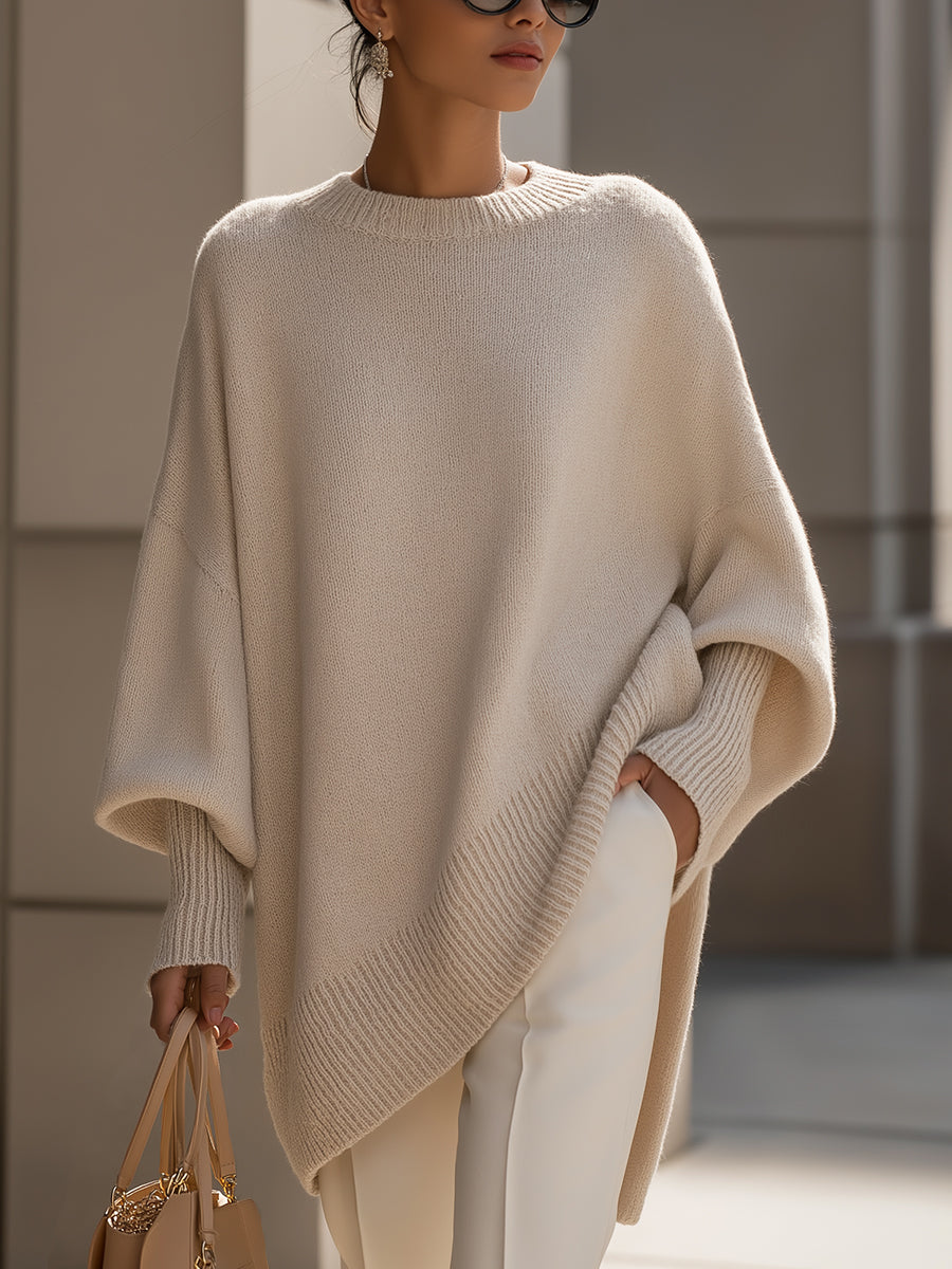 Julia - Suéter Oversize Drapeado con Cuello Ancho - vista 1