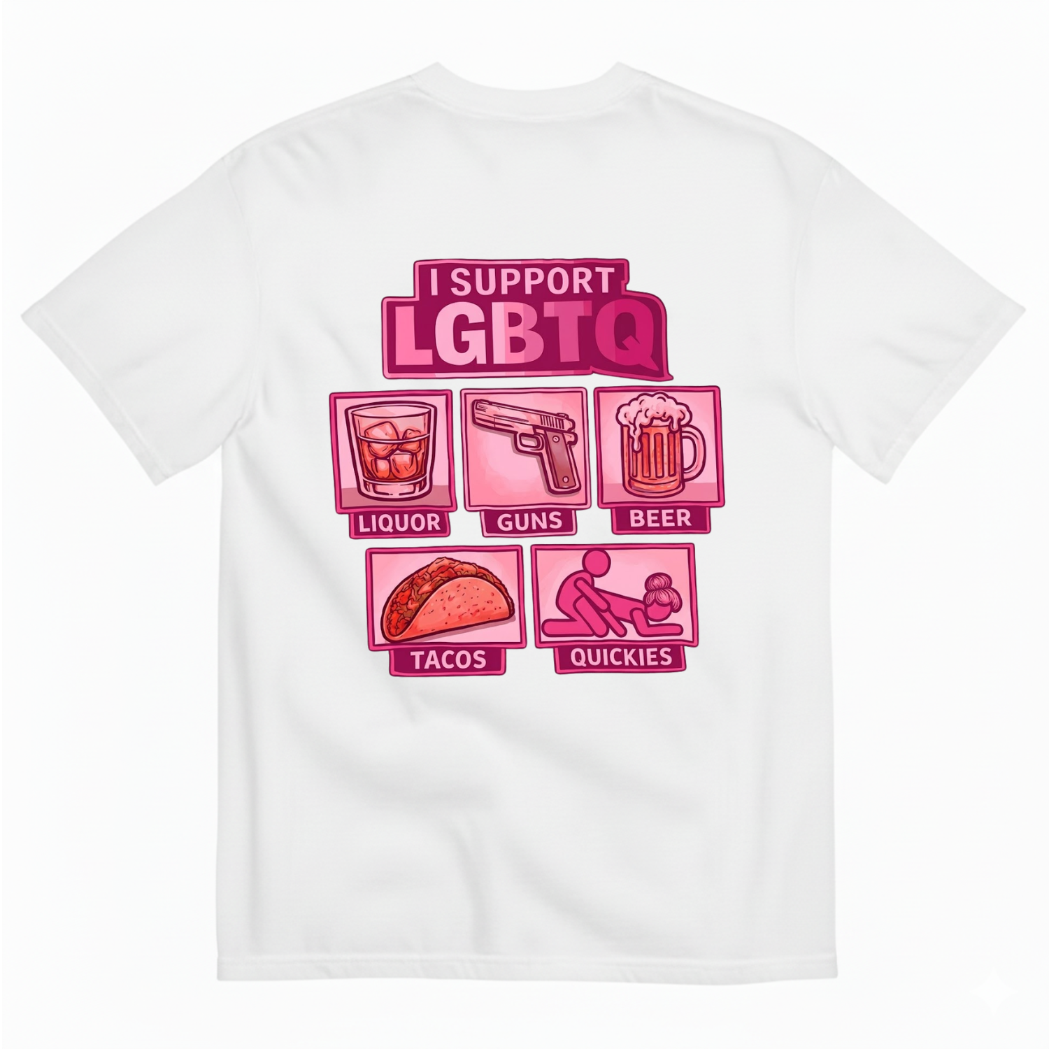 I SUPPORT LGBTQ T-SHIRT (BACK PRINT)