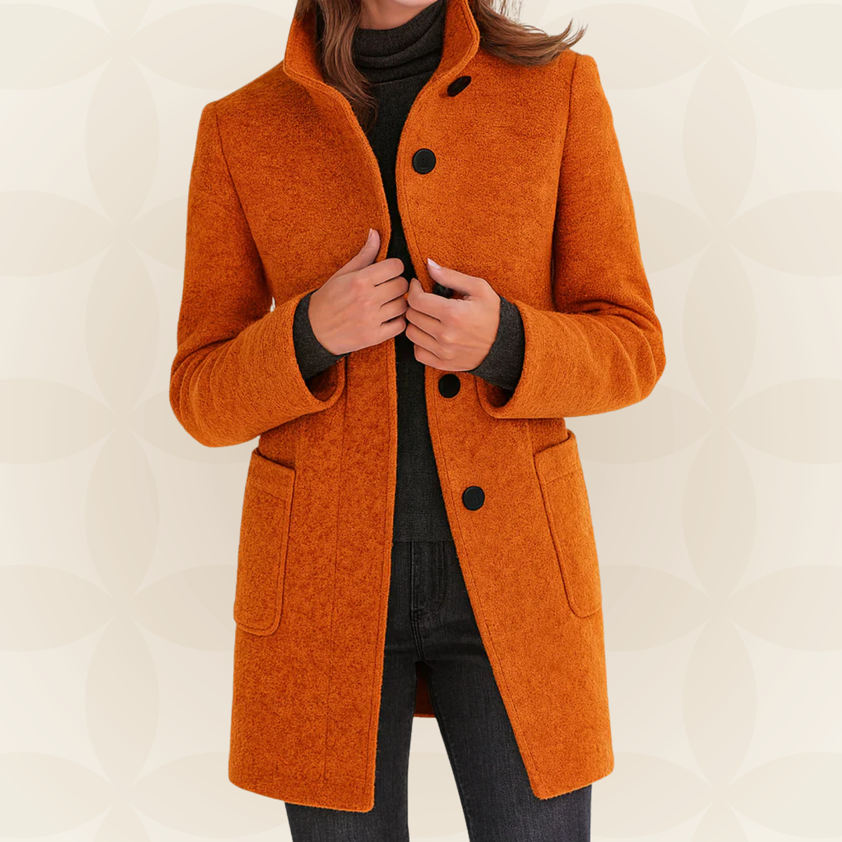 Ana - Chaqueta de Mezcla de Lana con Cuello Alto - vista 2