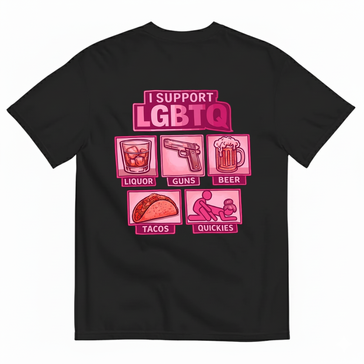 I SUPPORT LGBTQ T-SHIRT (BACK PRINT)