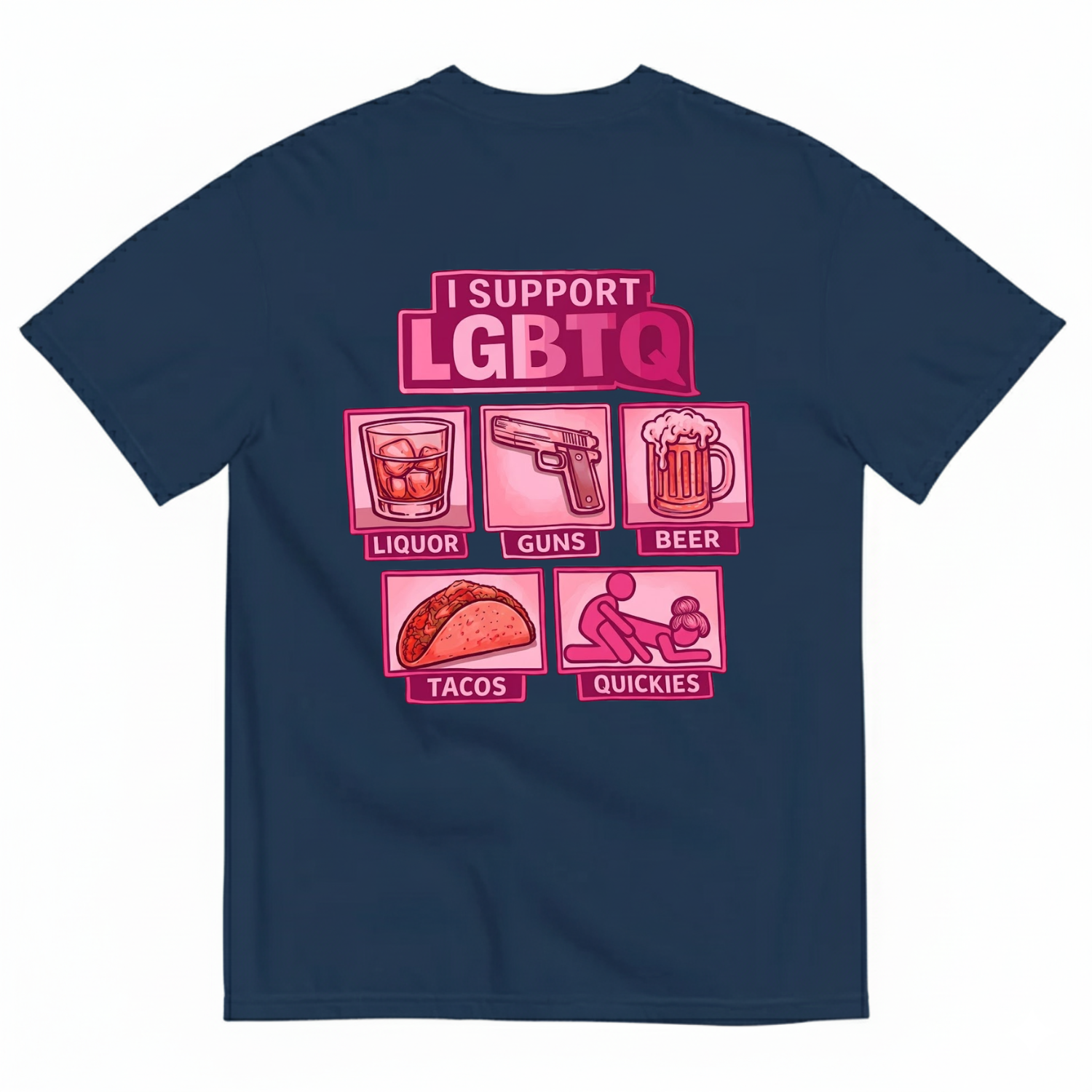 I SUPPORT LGBTQ T-SHIRT (BACK PRINT)