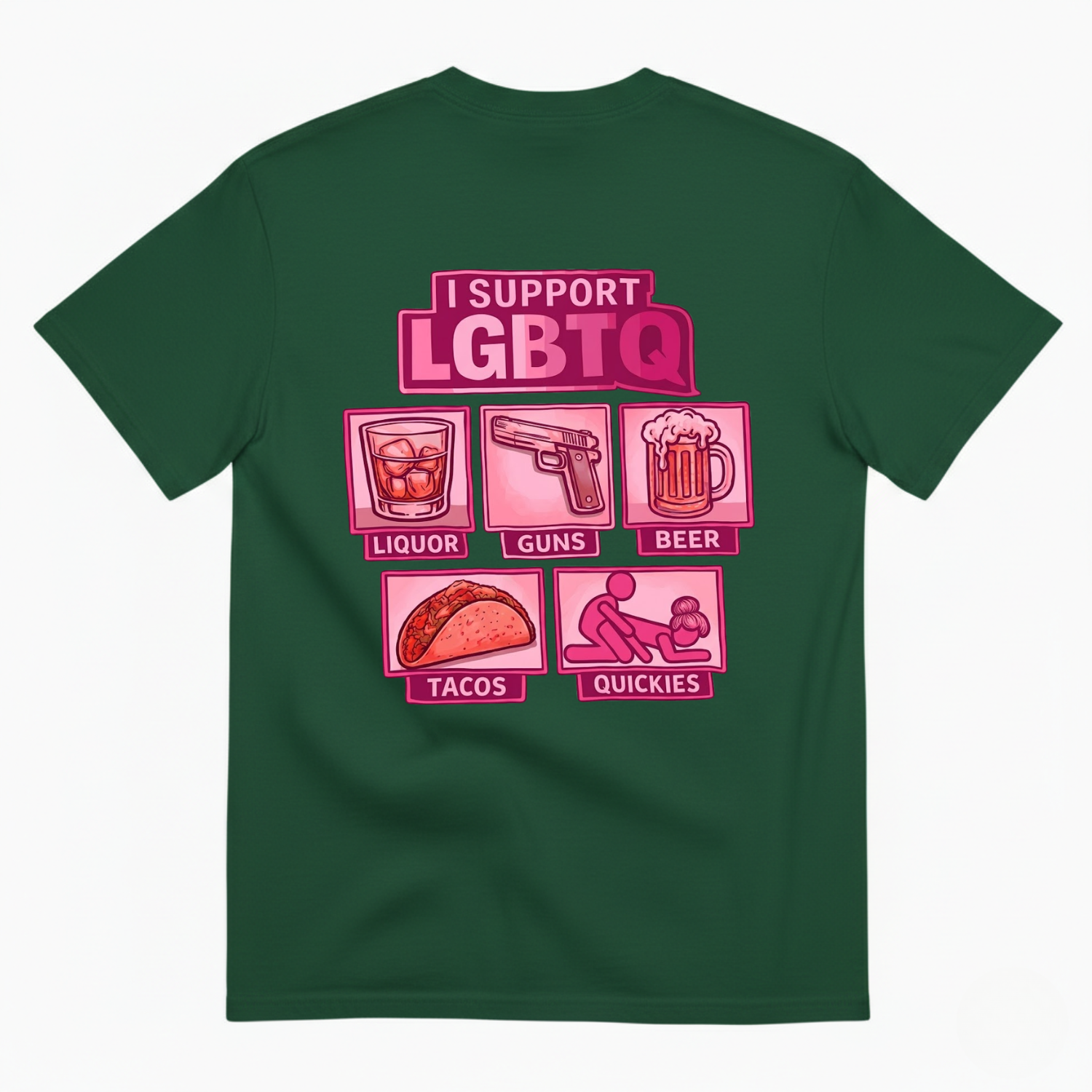 I SUPPORT LGBTQ T-SHIRT (BACK PRINT)