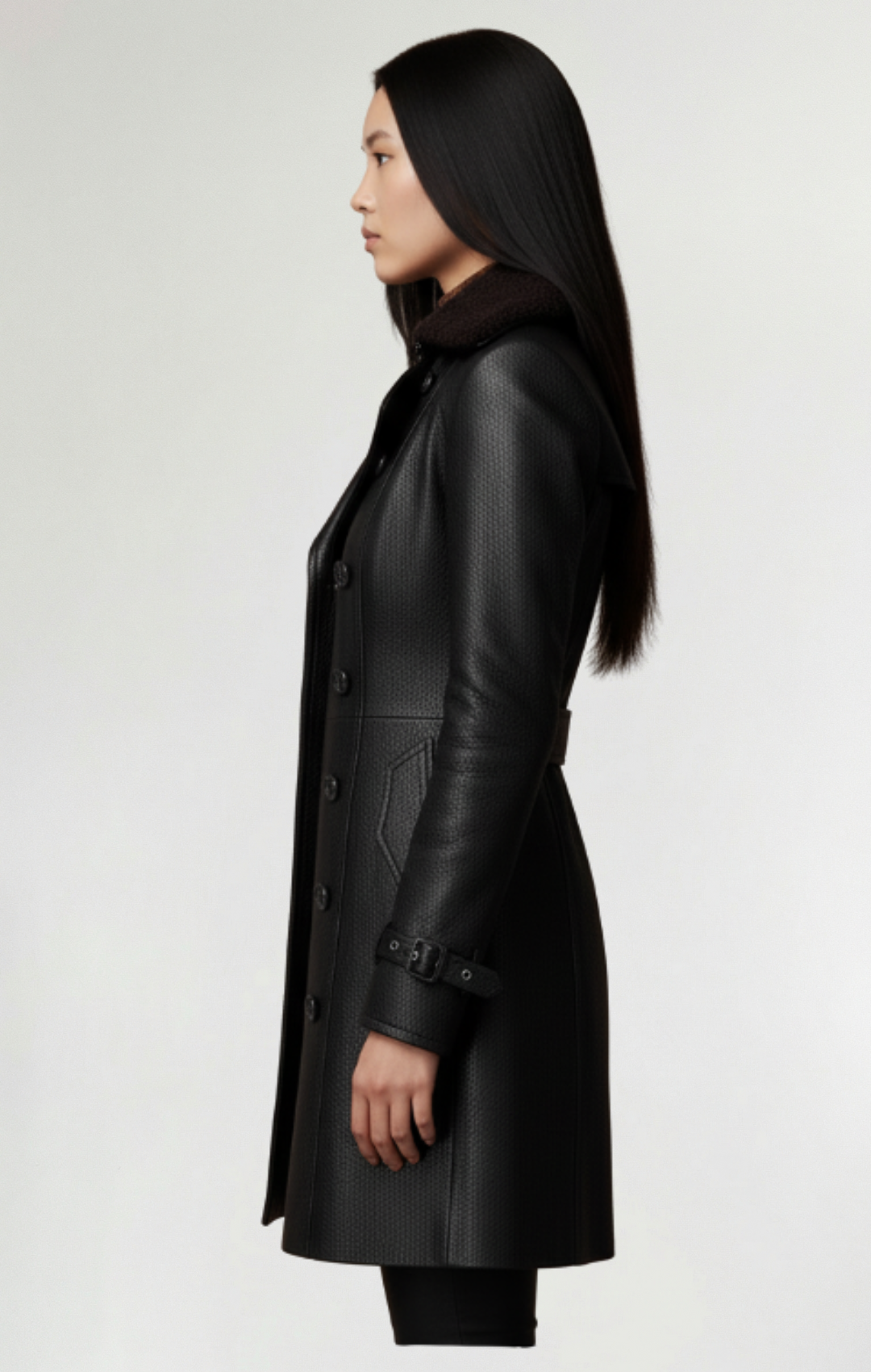 Cristina™ | Abrigo De Cuero Elegante