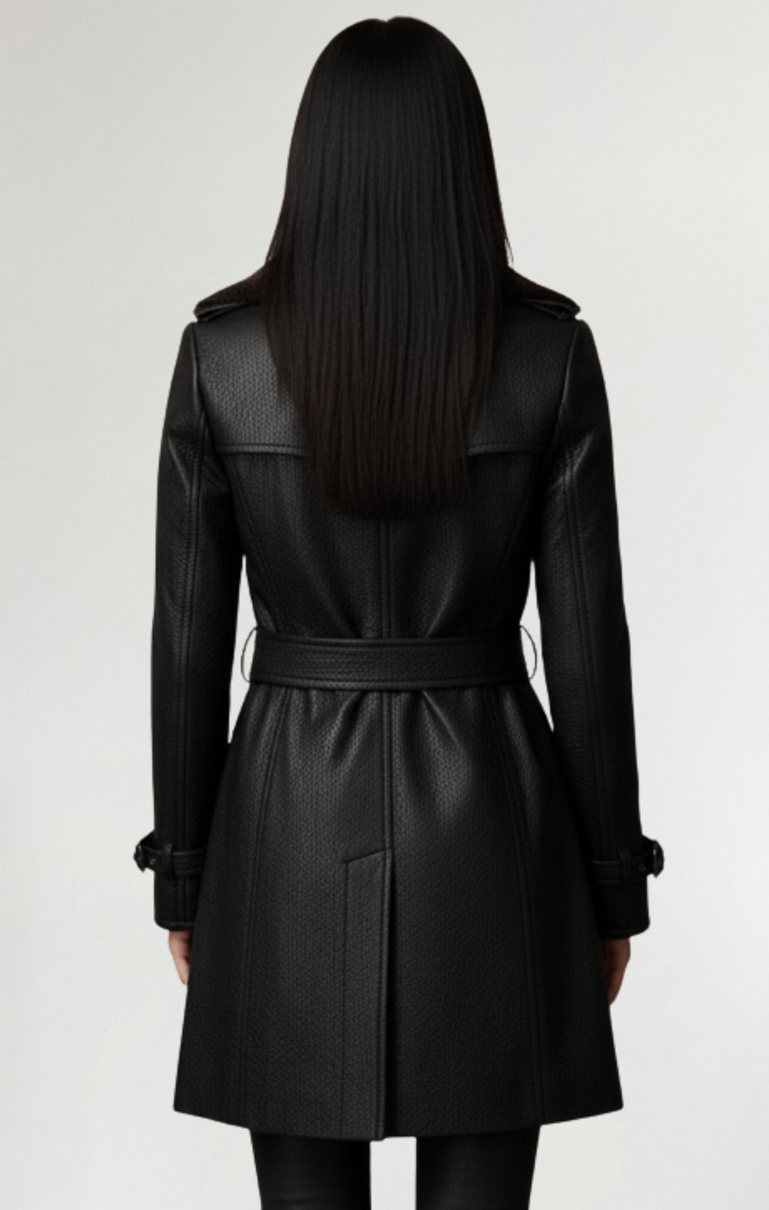 Cristina™ | Abrigo De Cuero Elegante