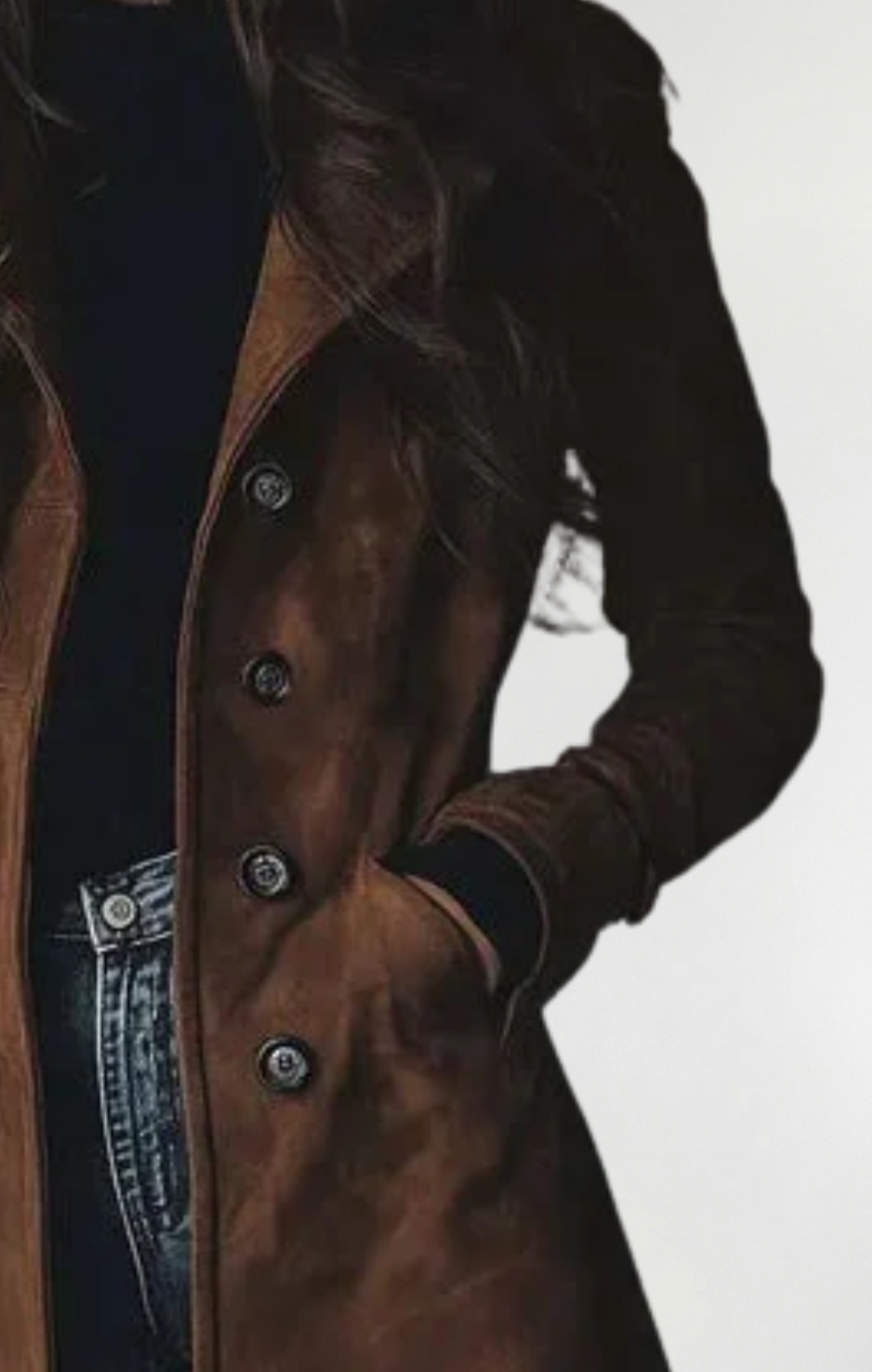 María™ | Chaqueta Larga De Ante Vegano