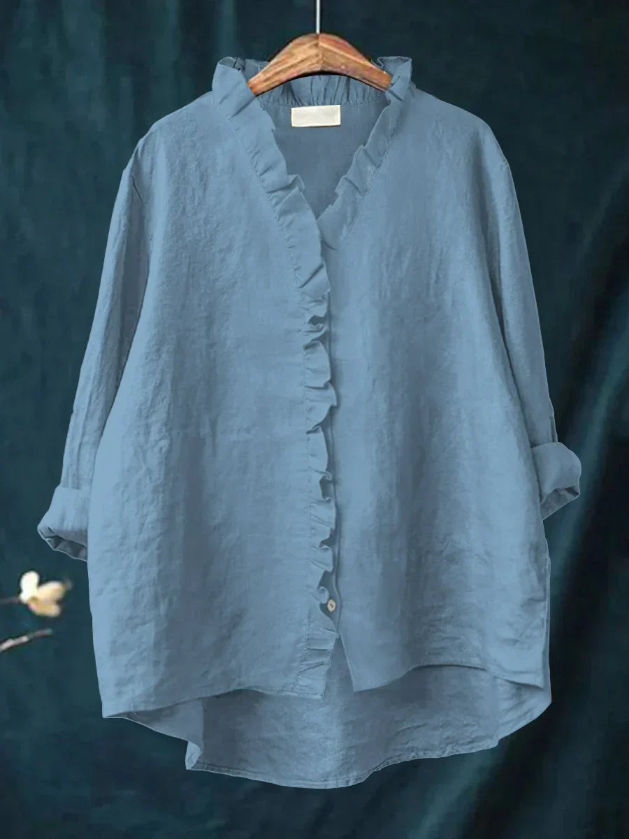 Sanela™ | Blusa de Lino y Algodón con Volantes