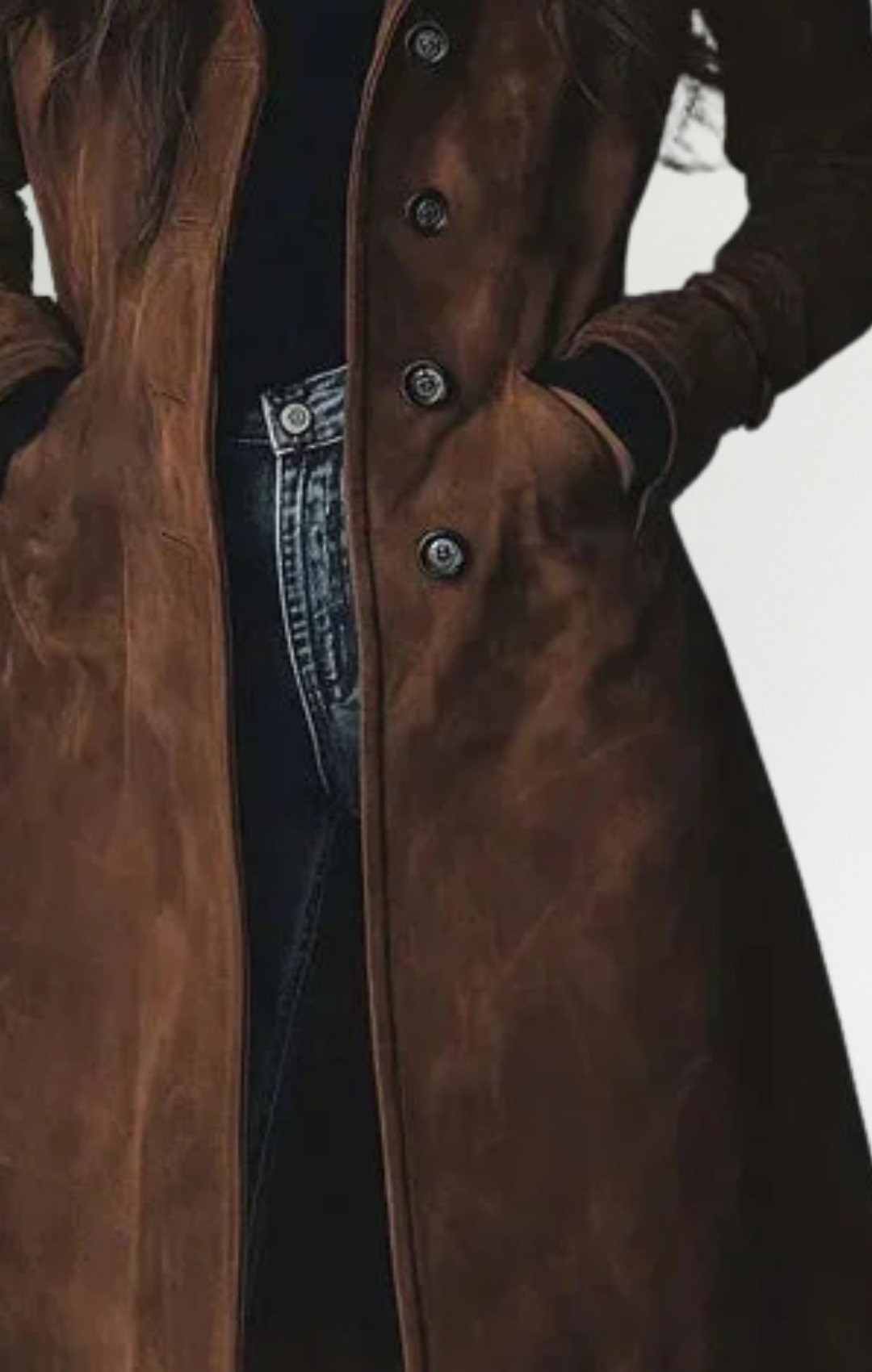 María™ | Chaqueta Larga De Ante Vegano