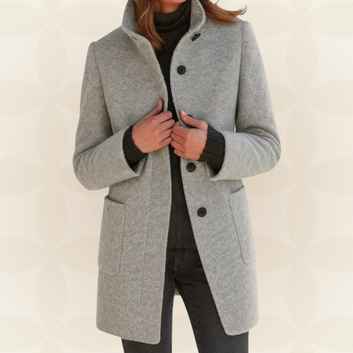 Ana - Chaqueta de Mezcla de Lana con Cuello Alto - vista 1