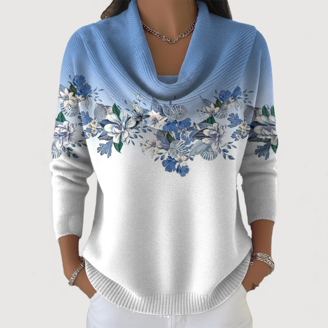 Alba - Suéter Floral de Algodón con Cuello Alto - vista 1