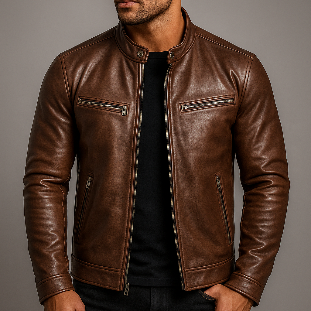 Ricardo - Chaqueta Vintage de Piel con Cierre Frontal - vista 1