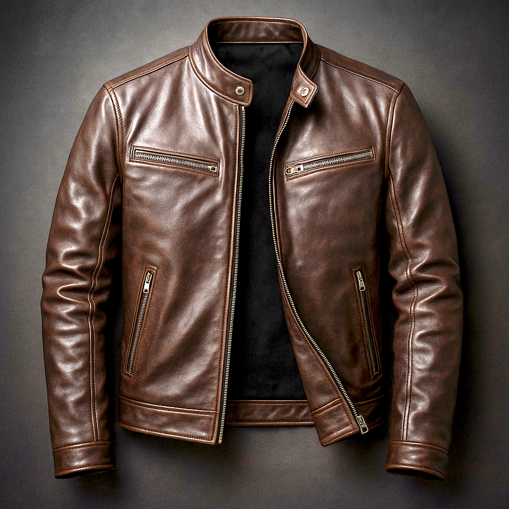 Ricardo - Chaqueta Vintage de Piel con Cierre Frontal - vista 5