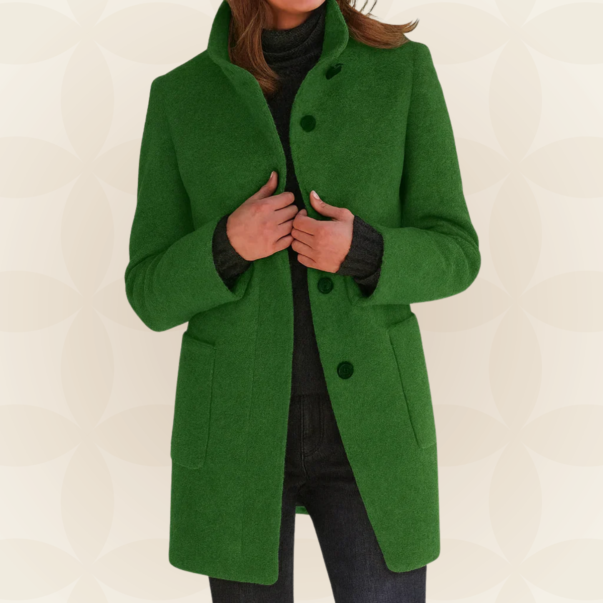 Ana - Chaqueta de Mezcla de Lana con Cuello Alto - vista 3