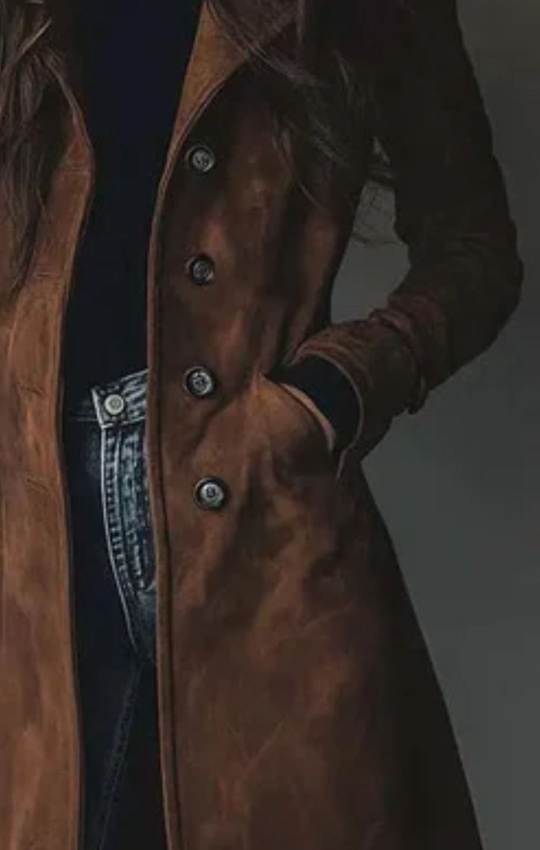 María™ | Chaqueta Larga de Gamuza Vegana Premium