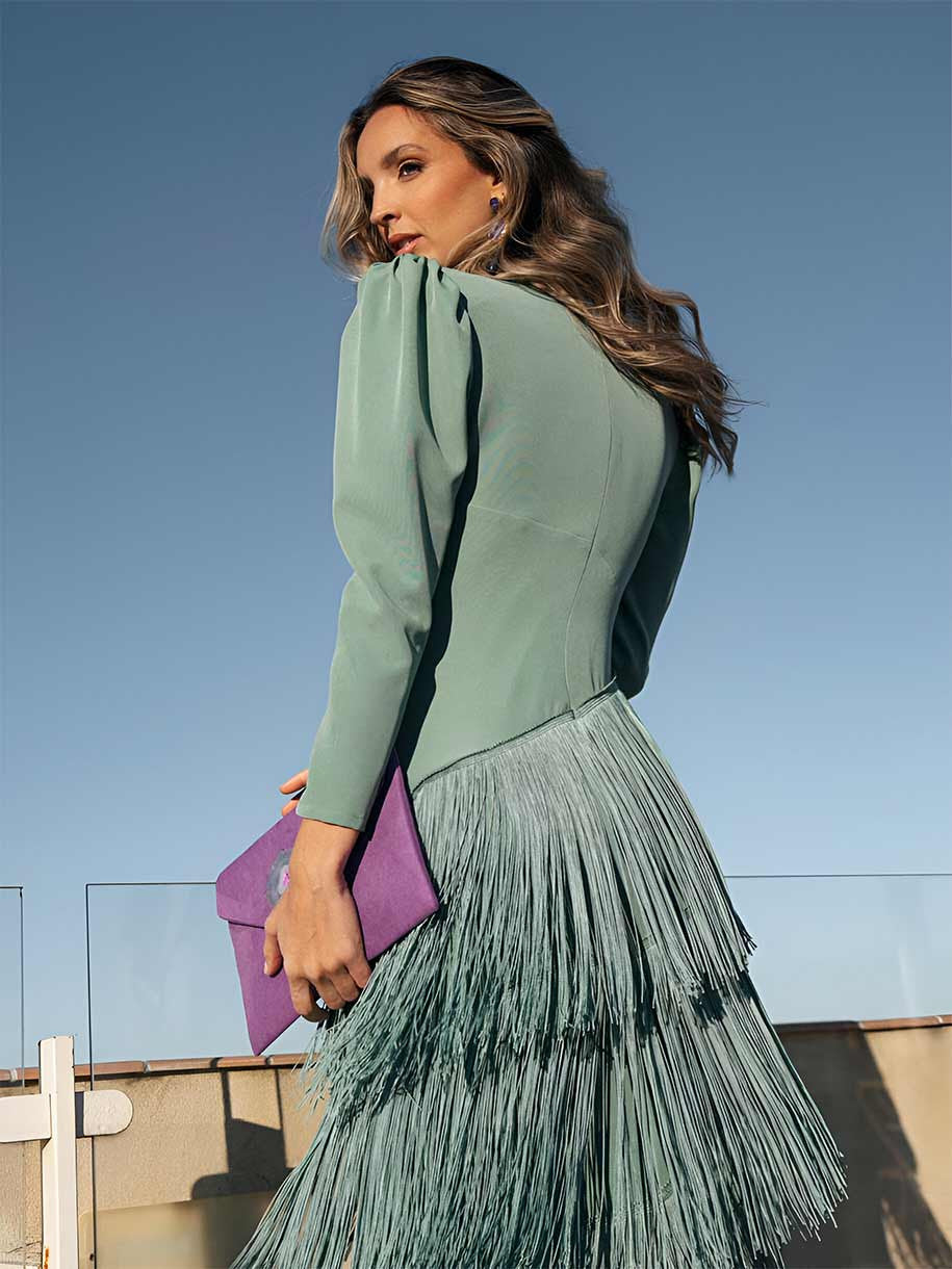 Vestido Salvia™ - Con Flecos