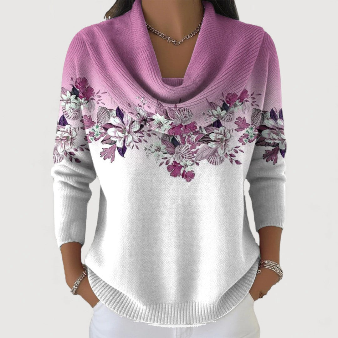 Alba - Suéter Floral de Algodón con Cuello Alto - vista 2