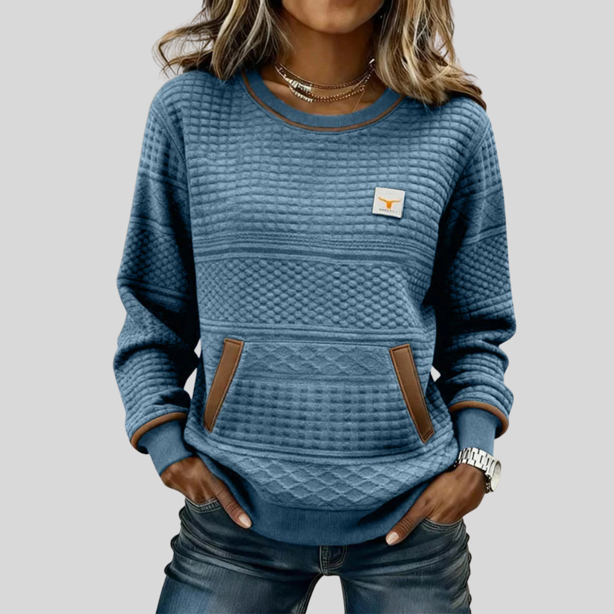 Alicia - Sudadera Colorblock Acolchada con Bolsillo Canguro - vista 3