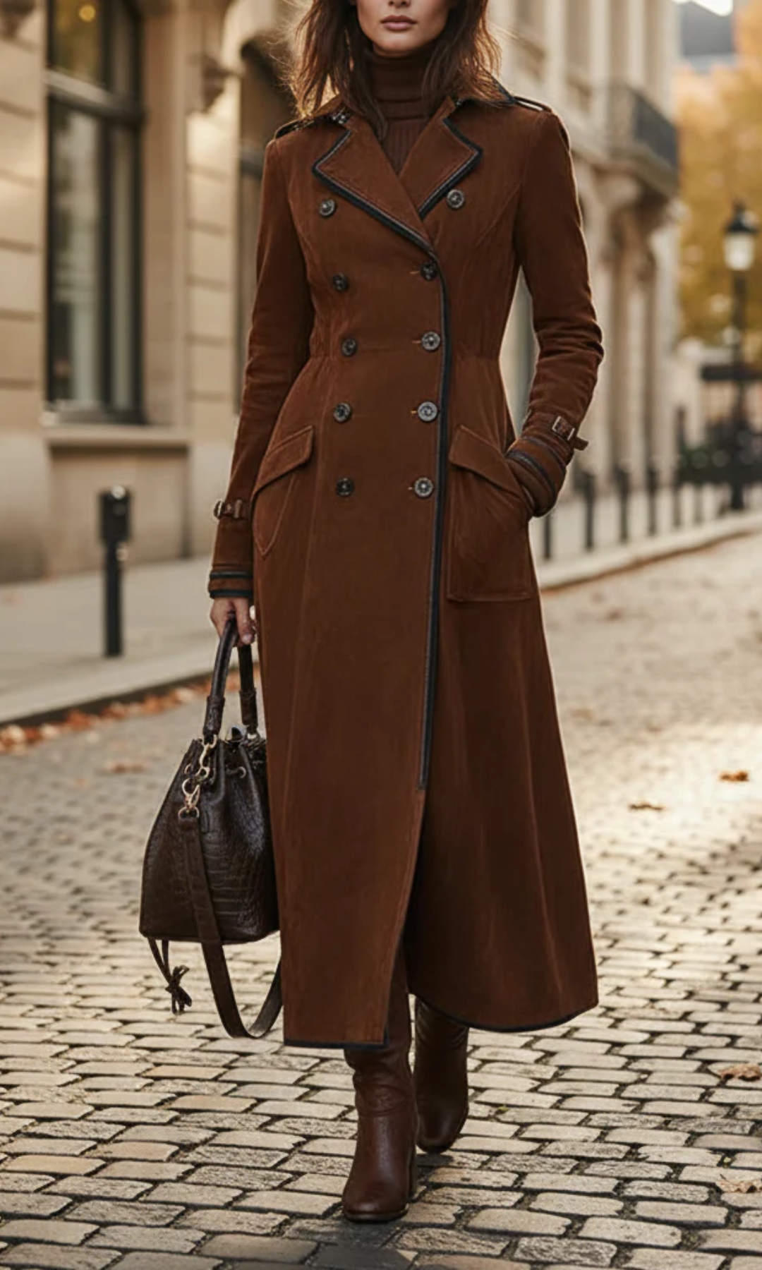 Ana™ | Chaqueta Larga De Ante Vegano