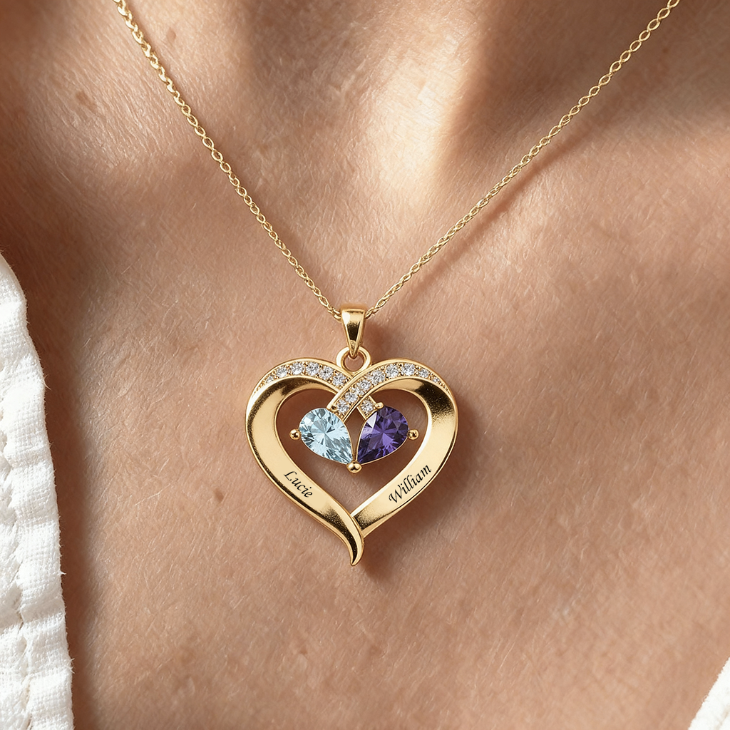 Name Necklace "Entwined Hearts"
