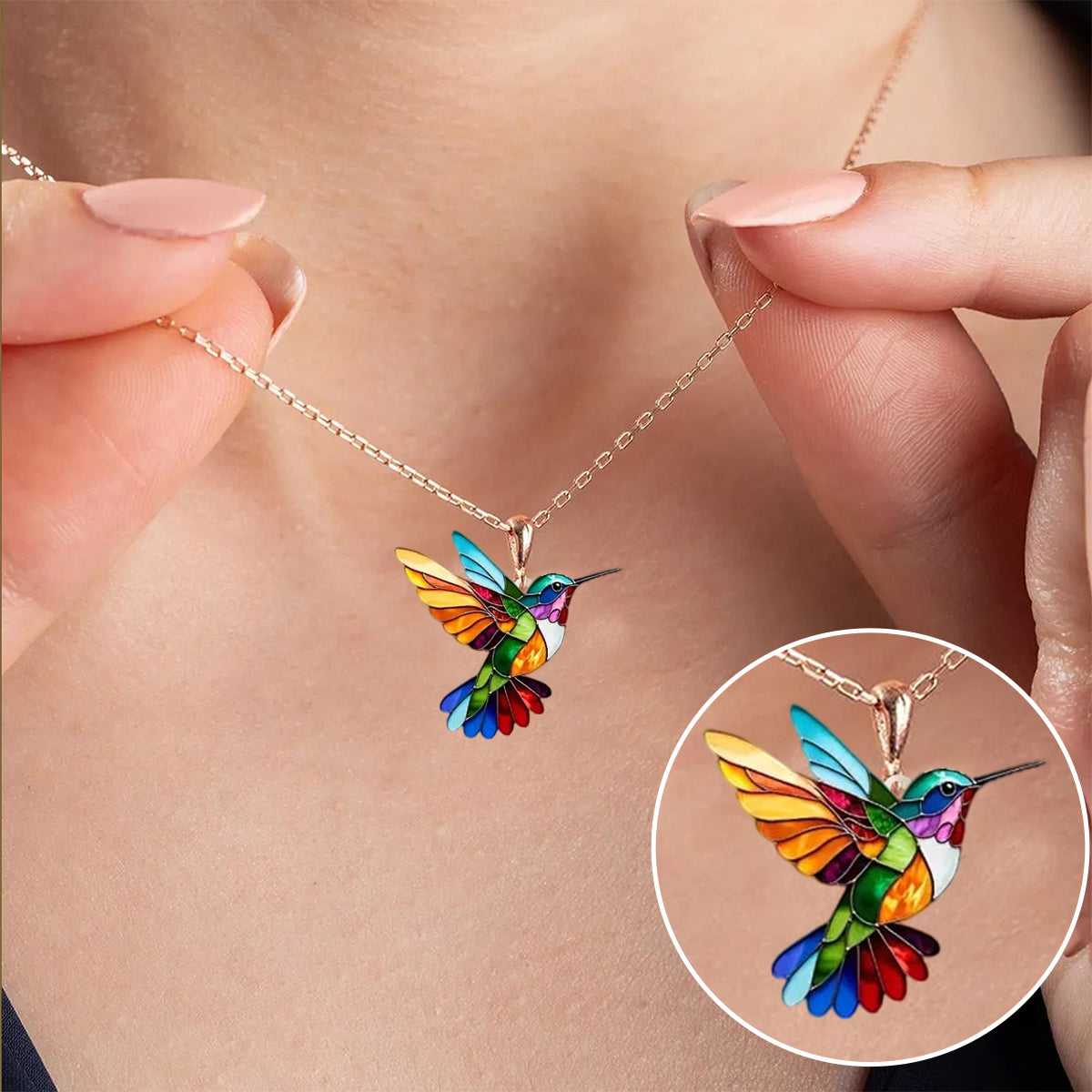 Auréa™ | Elegante Collar y Pendientes de Colibrí