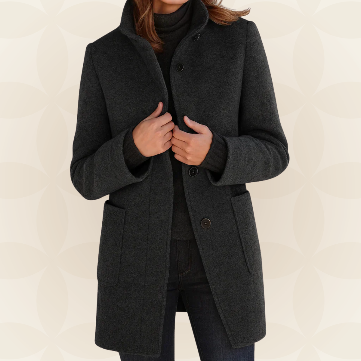 Ana - Chaqueta de Mezcla de Lana con Cuello Alto - vista 5