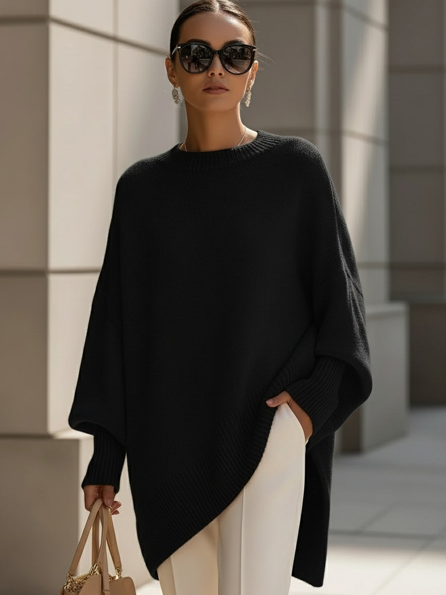 Julia - Suéter Oversize Drapeado con Cuello Ancho - vista 2