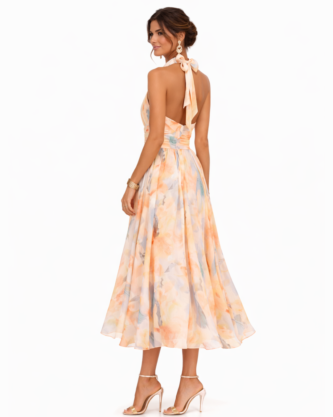 Aurora™ | Vestido Halter con Estampado Acuarela Único