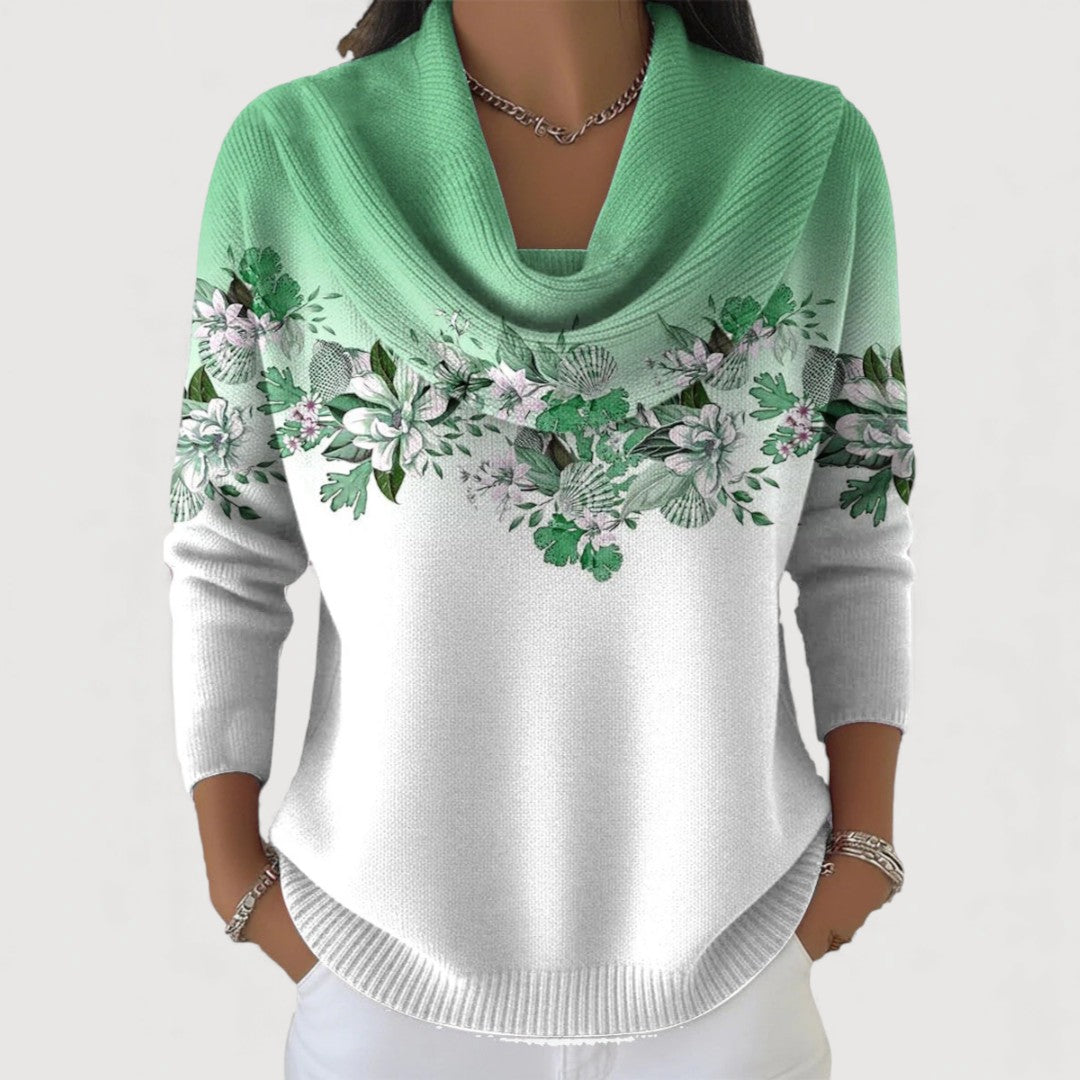 Alba - Suéter Floral de Algodón con Cuello Alto - vista 5