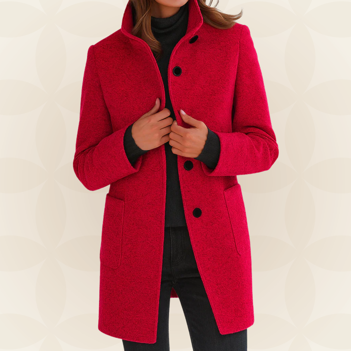 Ana - Chaqueta de Mezcla de Lana con Cuello Alto - vista 6