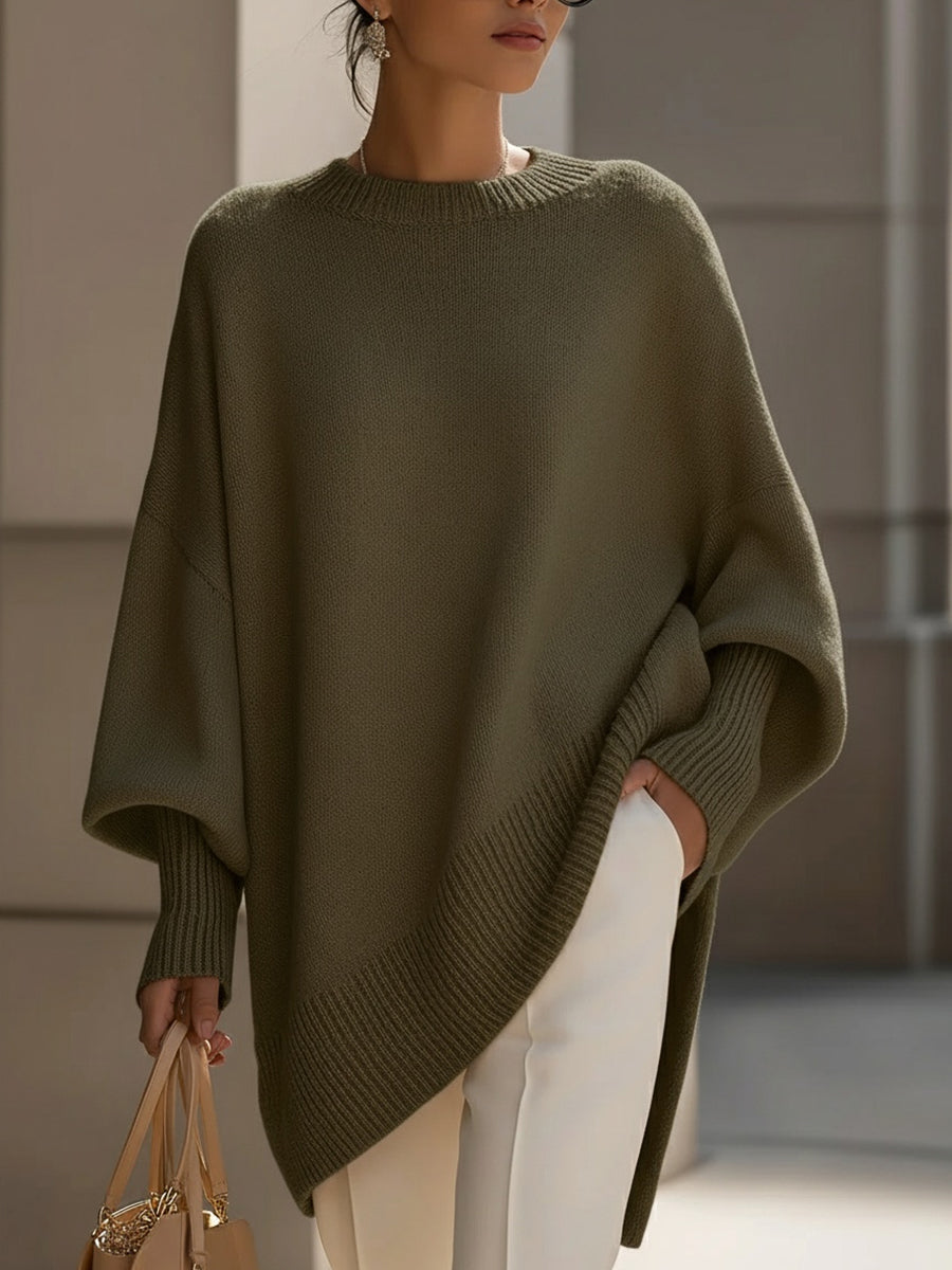 Julia - Suéter Oversize Drapeado con Cuello Ancho - vista 3