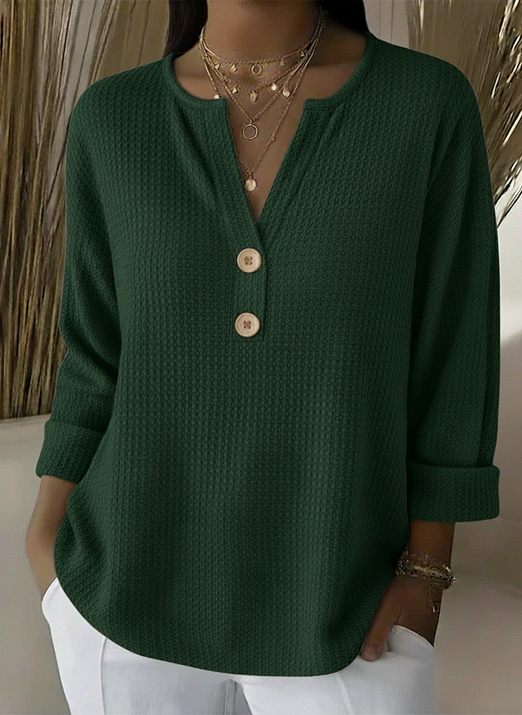 Lucía - Camiseta Henley con Textura Waffle y Botones - vista 5