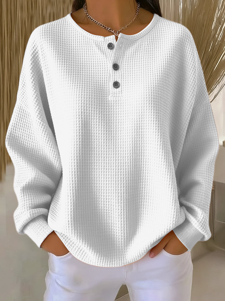 Milagros - Sudadera Henley de Textura Waffle - vista 2