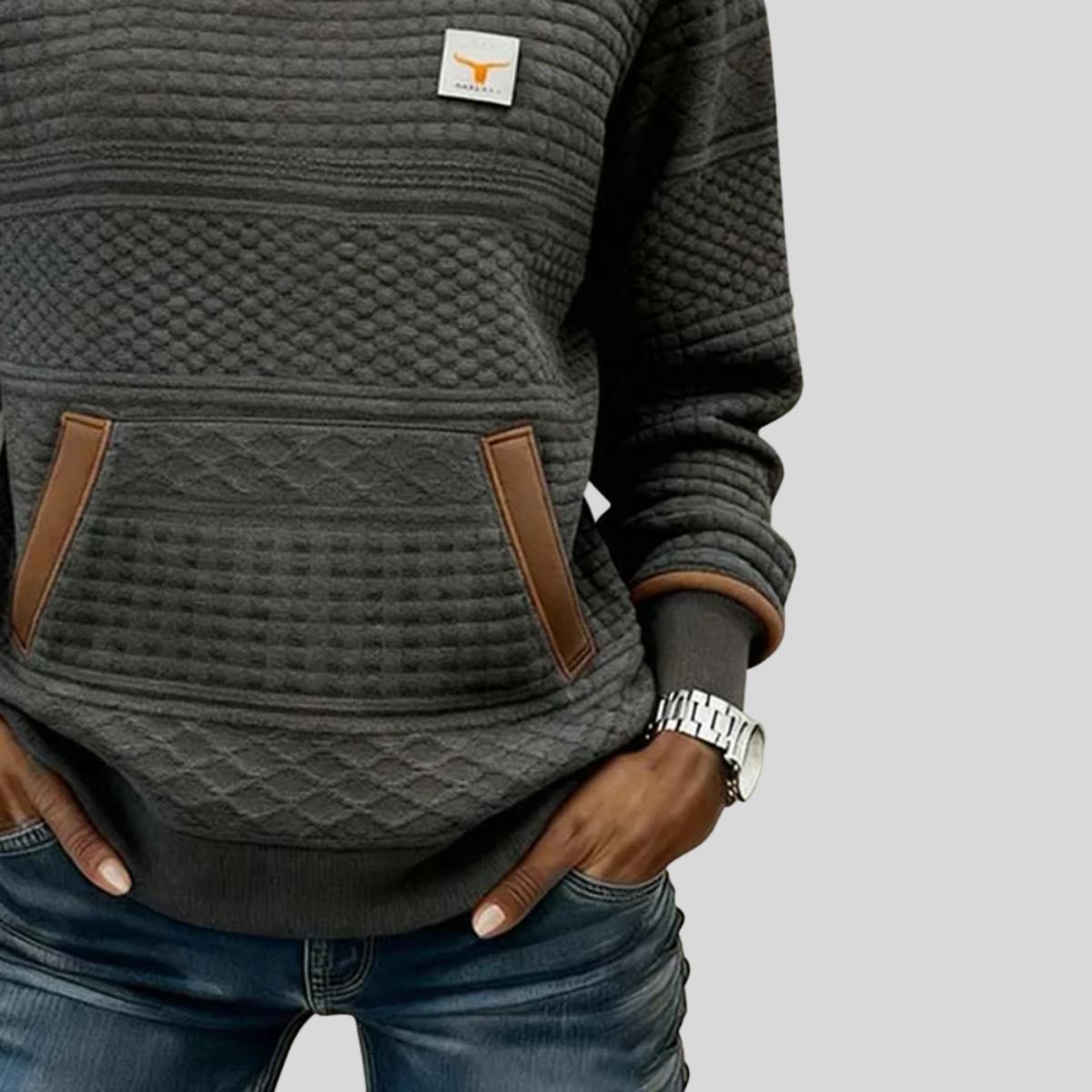 Alicia - Sudadera Colorblock Acolchada con Bolsillo Canguro - vista 7