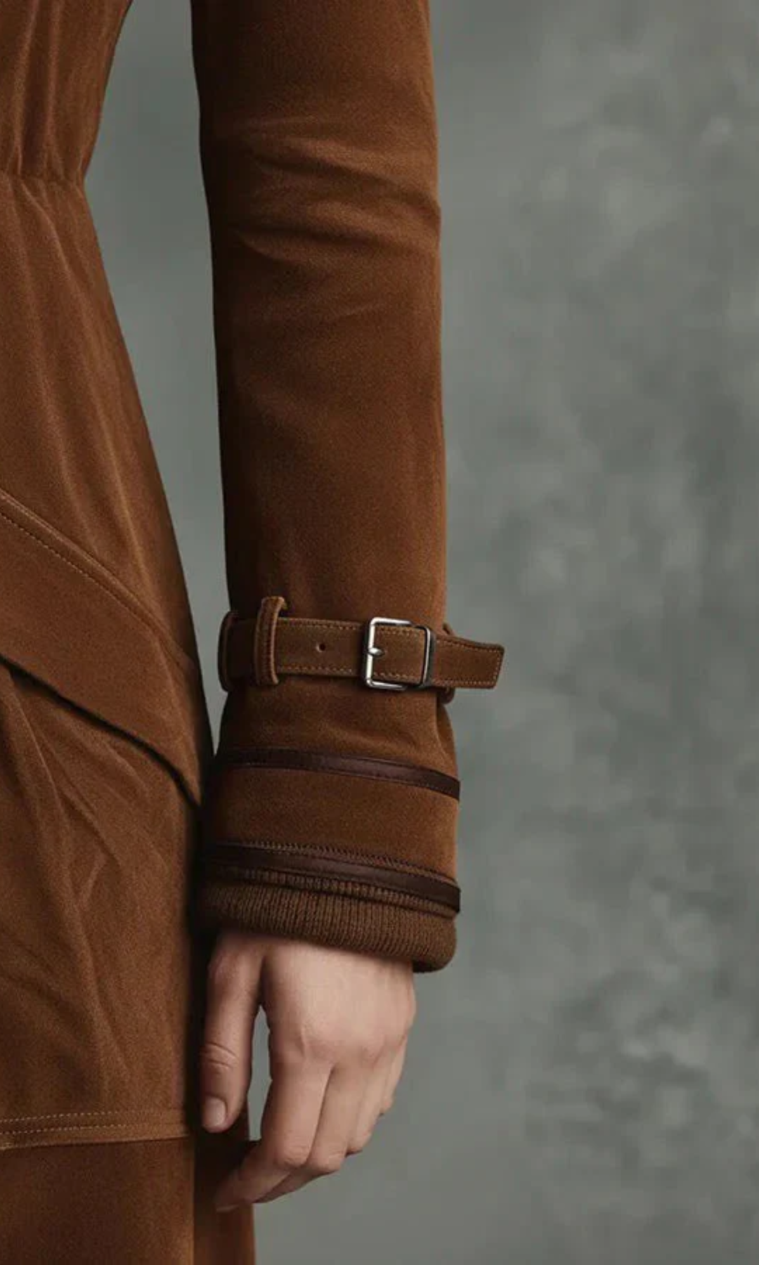 Ana™ | Chaqueta Larga De Ante Vegano