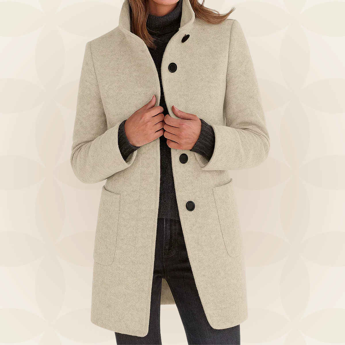 Ana - Chaqueta de Mezcla de Lana con Cuello Alto - vista 8