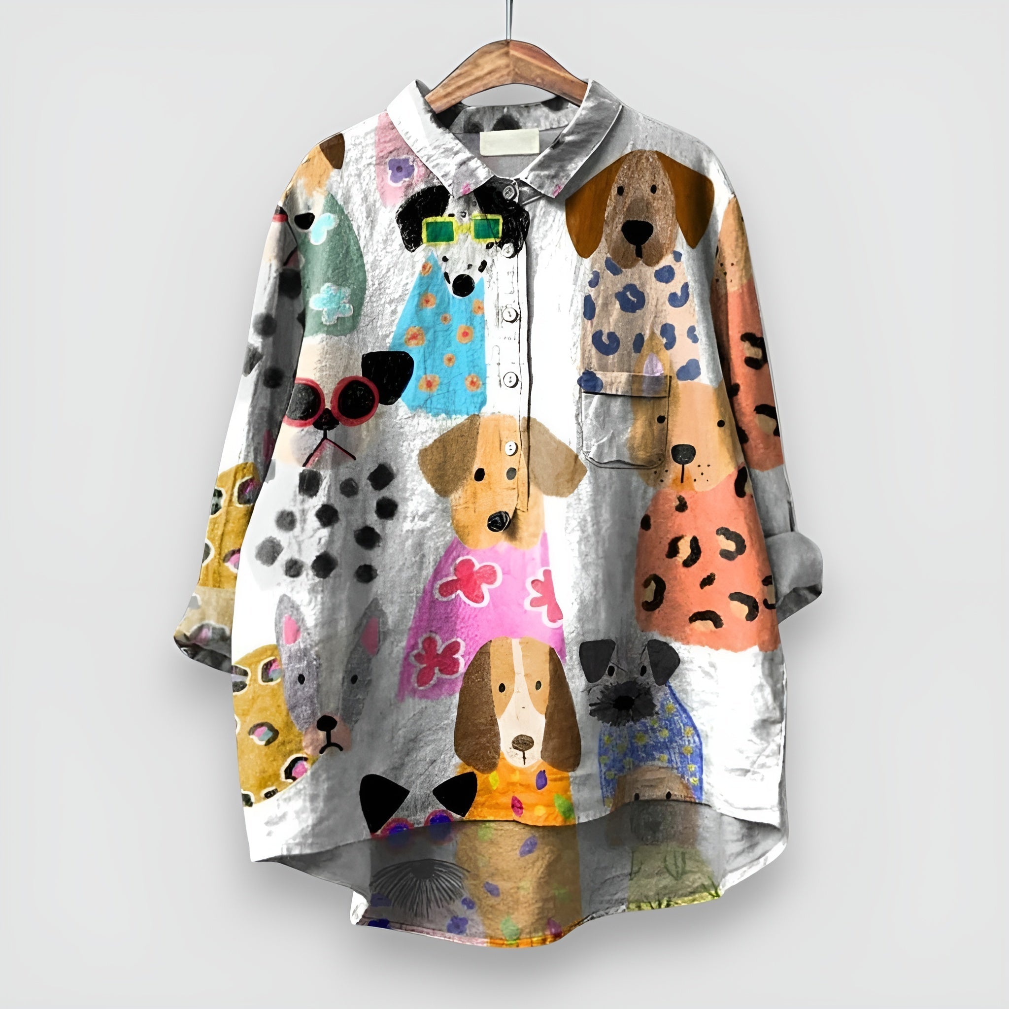 Kathrin™ | Blusa Fresca con Diseño de Perritos y Tela de Alta Calidad