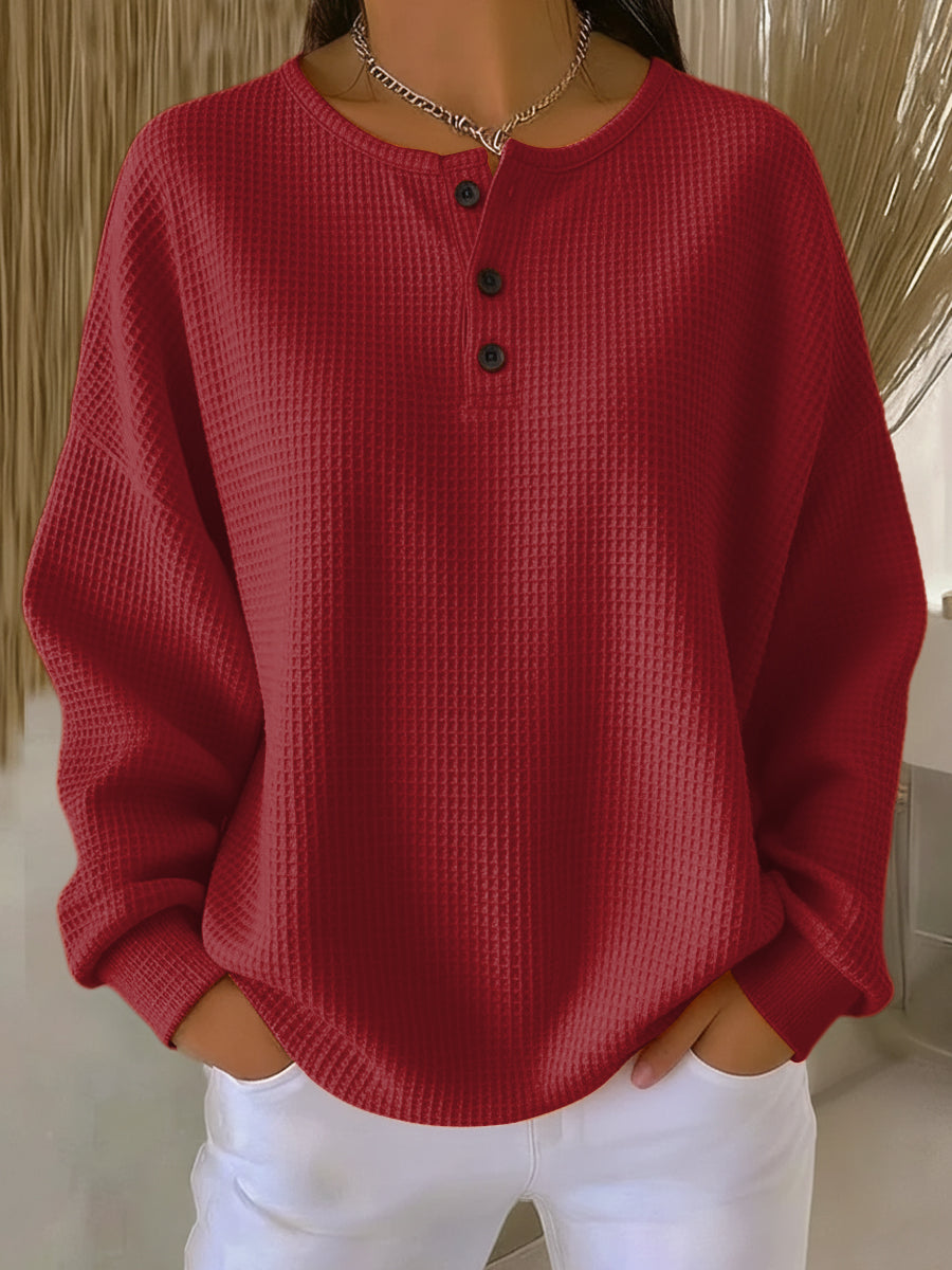 Milagros - Sudadera Henley de Textura Waffle - vista 3