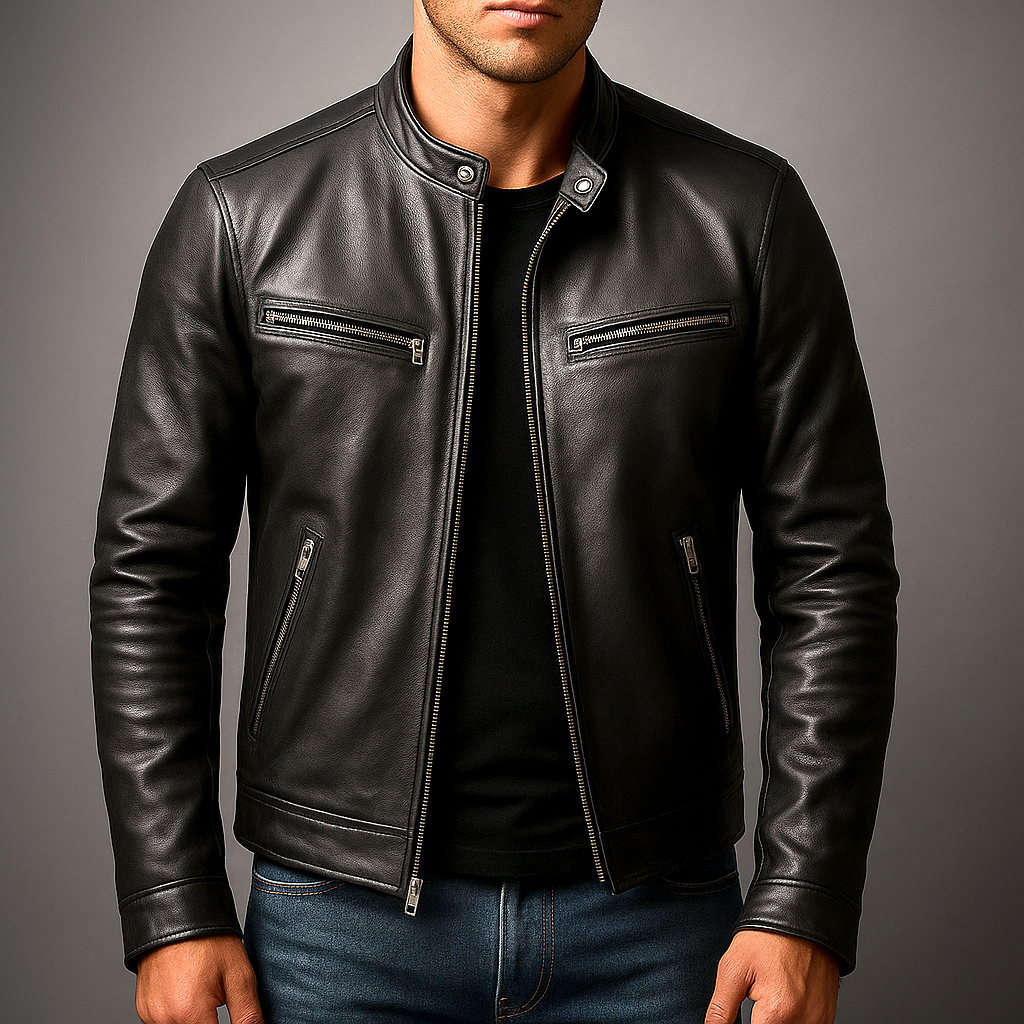 Ricardo - Chaqueta Vintage de Piel con Cierre Frontal - vista 2