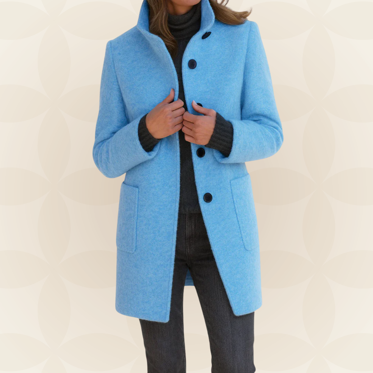 Ana - Chaqueta de Mezcla de Lana con Cuello Alto - vista 9