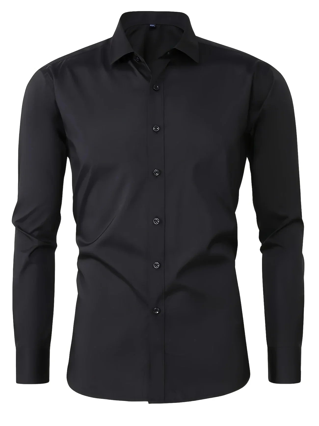 Byron™ – Camisa de manga larga para caballero, de estilo elegante con cierre de botones al frent