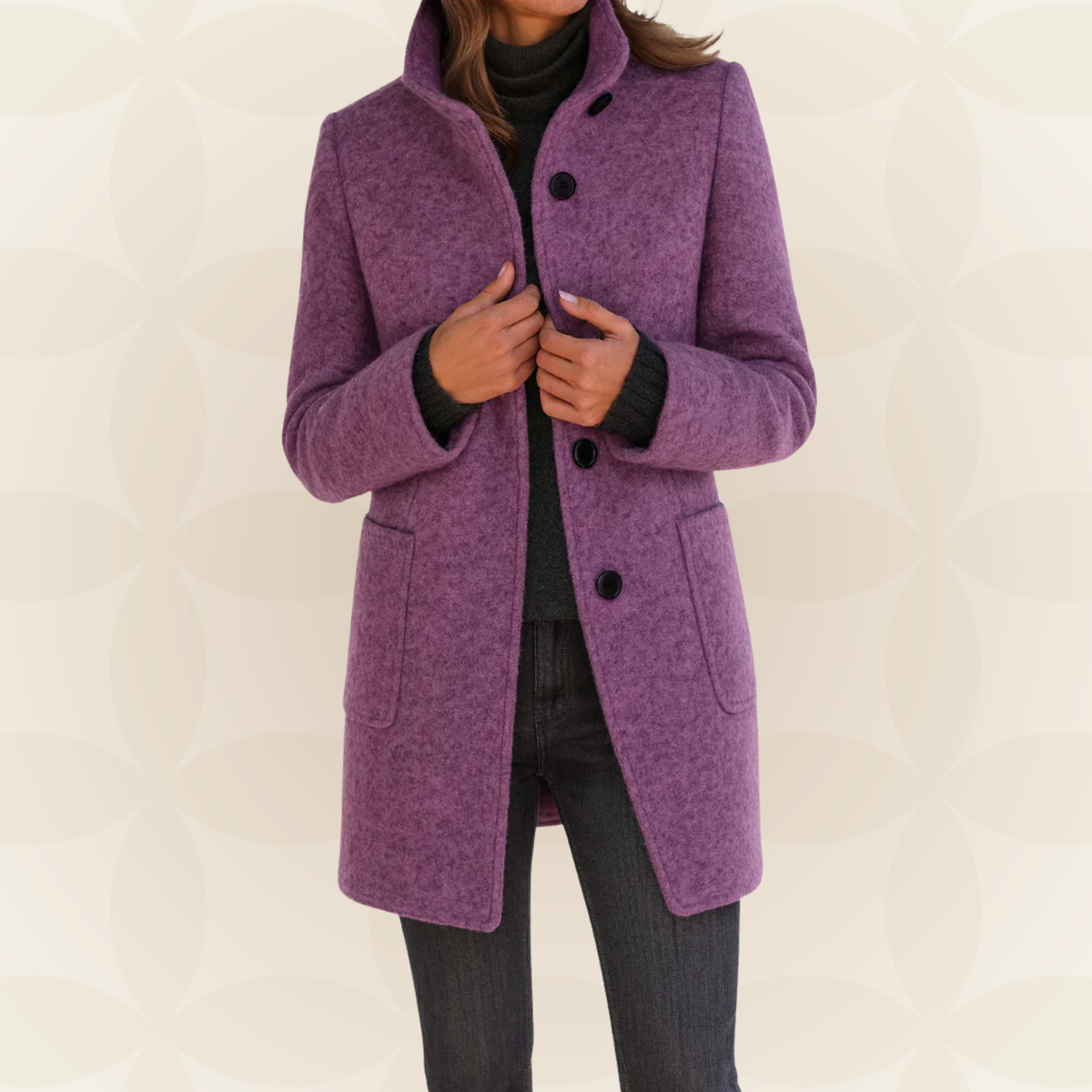 Ana - Chaqueta de Mezcla de Lana con Cuello Alto - vista 10